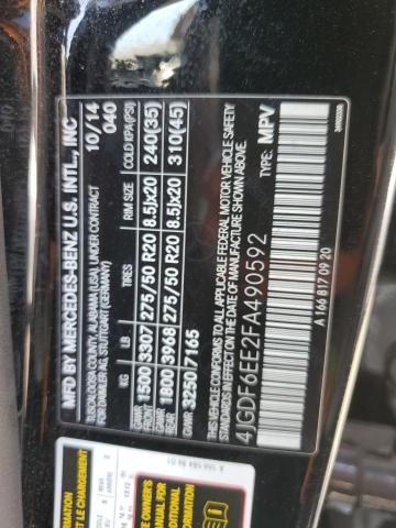 2015 MERCEDES-BENZ GL 450 4MA 4JGDF6EE2FA490592