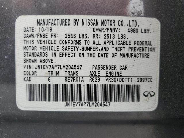 2020 INFINITI Q50 PURE JN1EV7AP7LM204547