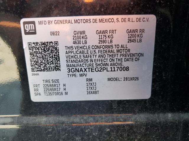 2023 CHEVROLET EQUINOX LT 3GNAXTEG2PL117008