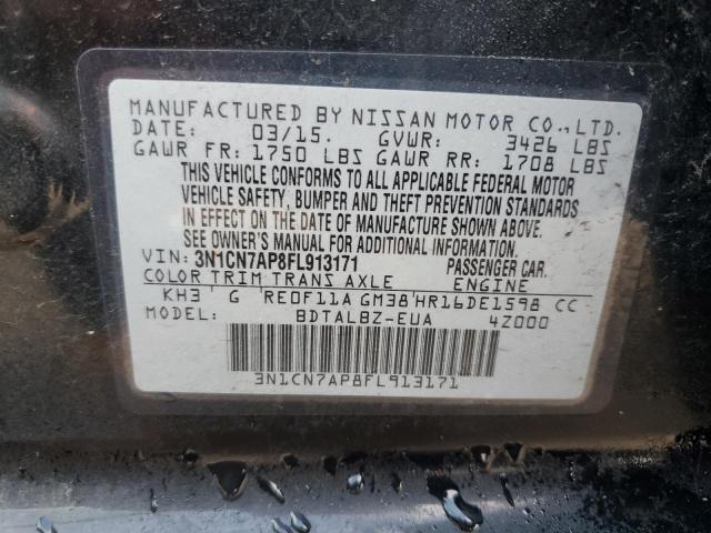 2015 NISSAN VERSA S 3N1CN7AP8FL913171