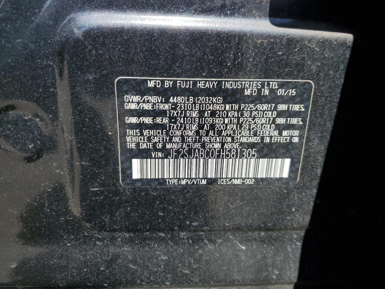 SUBARU FORESTER 2.5I