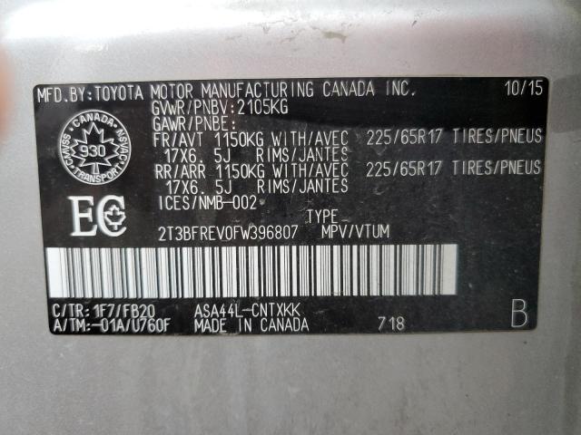 2015 TOYOTA RAV4 LE - 2T3BFREV0FW396807