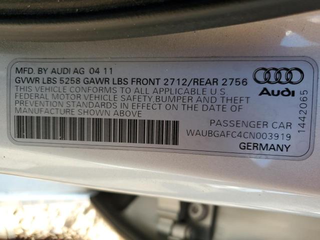 2012 AUDI A6 - WAUBGAFC4CN003919