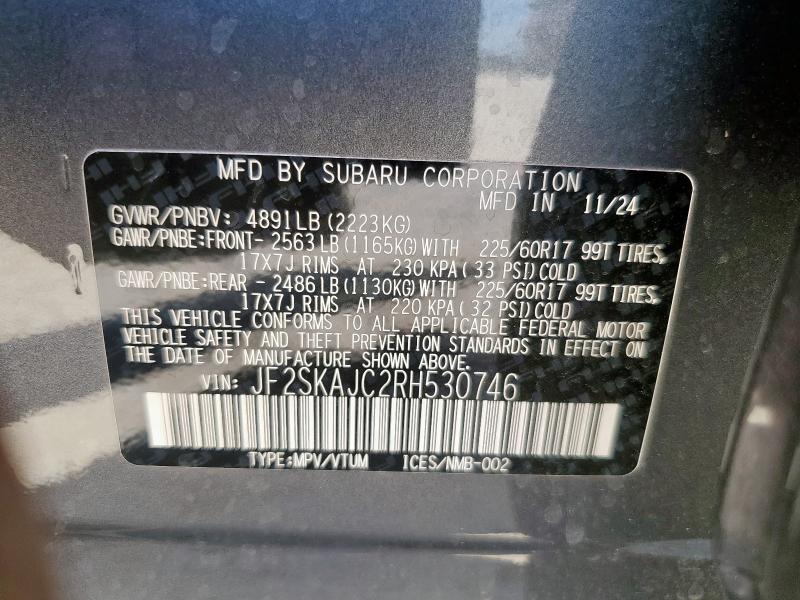 2024 SUBARU FORESTER W JF2SKAJC2RH530746