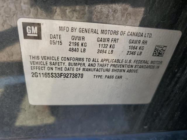 2015 CHEVROLET IMPALA LTZ - 2G1165S33F9273870