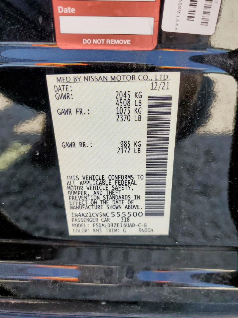 2022 NISSAN LEAF SV 1N4AZ1CV5NC555500
