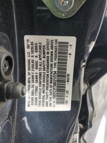 2019 HONDA CIVIC EXL 19XFC1F75KE212754