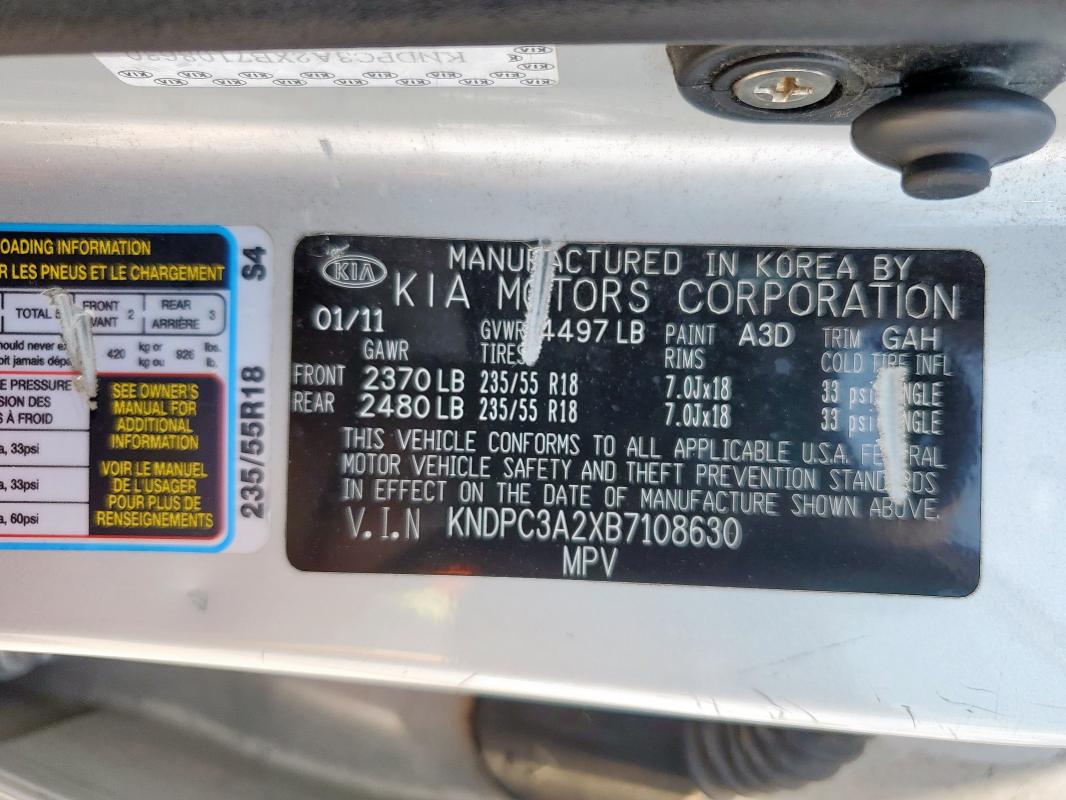 2011 KIA SPORTAGE E - KNDPC3A2XB7108630