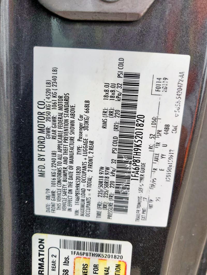 2019 FORD MUSTANG 1FA6P8TH9K5201820