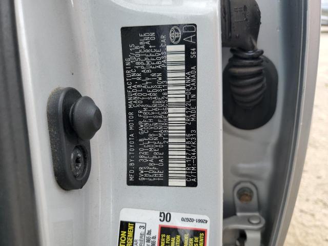 2016 TOYOTA COROLLA L - 2T1BURHE8GC528113