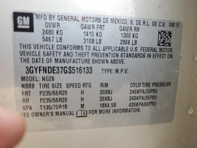 2016 CADILLAC SRX PREMIU 3GYFNDE37GS516133