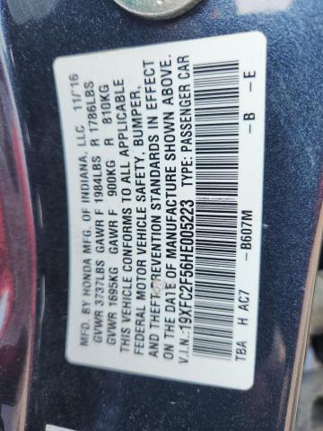2017 HONDA CIVIC LX 19XFC2F56HE005223