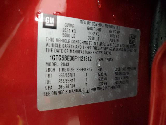 2015 GMC CANYON SLE 1GTG5BE36F1121312