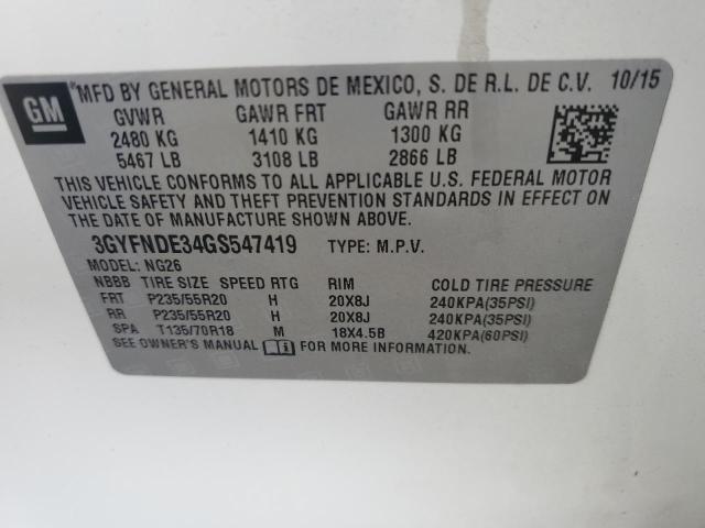 2016 CADILLAC SRX PREMIU 3GYFNDE34GS547419