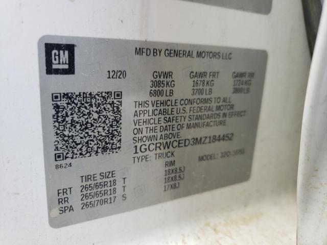 2021 CHEVROLET SILVERADO C1500 LT 1GCRWCED3MZ184452