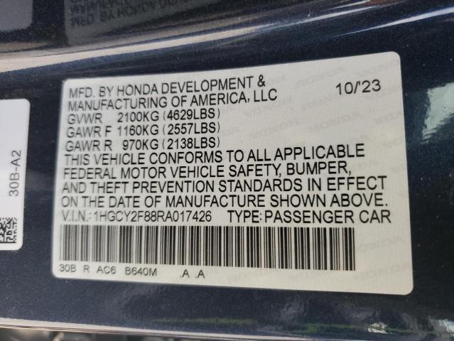 2024 HONDA ACCORD TOURING HYBRID 1HGCY2F88RA017426
