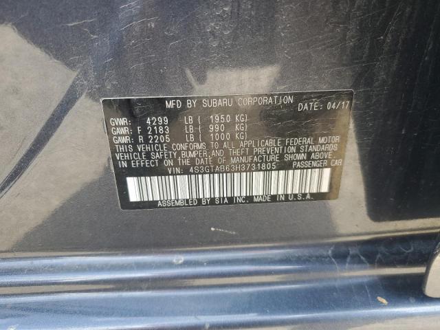 2017 SUBARU IMPREZA PR 4S3GTAB63H3731805
