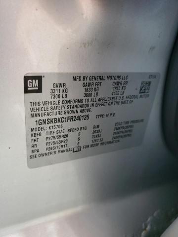 2015 CHEVROLET TAHOE K150 - 1GNSKBKC1FR240126