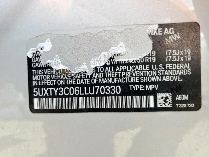 2020 BMW X3 SDRIVE3 5UXTY3C06LLU70330