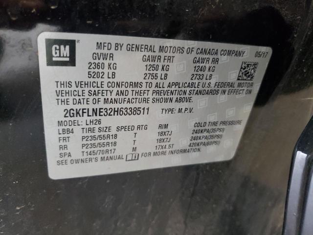 2017 GMC TERRAIN SL 2GKFLNE32H6338511