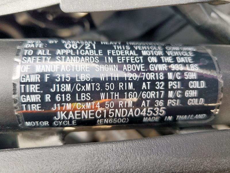 2022 KAWASAKI EN650 C JKAENEC15NDA04535