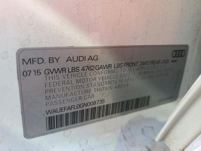 2016 AUDI A4 PREMIUM WAUEFAFL0GN008735