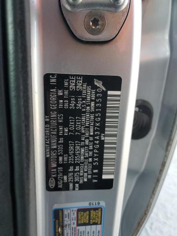 2019 KIA SORENTO L 5XYPG4A37KG513530