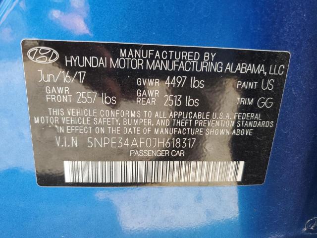 2018 HYUNDAI SONATA SPO 5NPE34AF0JH618317