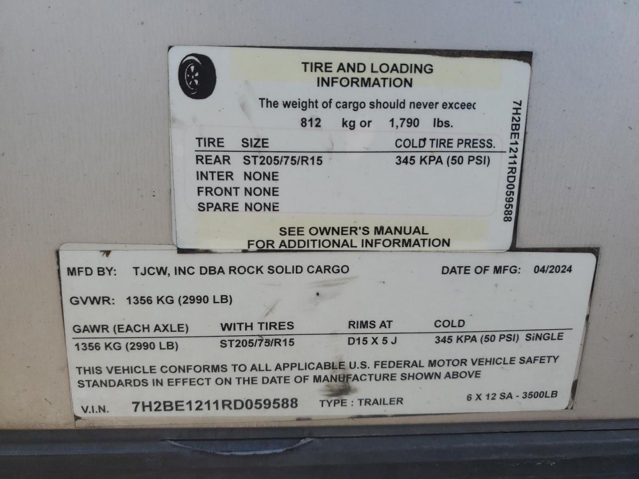 Lot #3283964858 2024 ROCK TRAILER ROCK