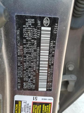 2019 TOYOTA CAMRY L - 4T1B11HK3KU722684
