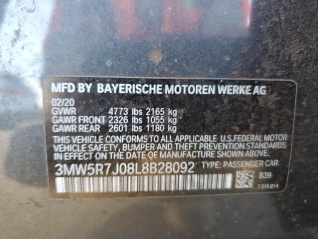 2020 BMW 330XI 3MW5R7J08L8B28092