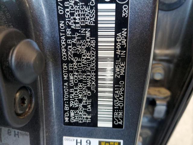2016 TOYOTA PRIUS JTDKARFU3G3027481