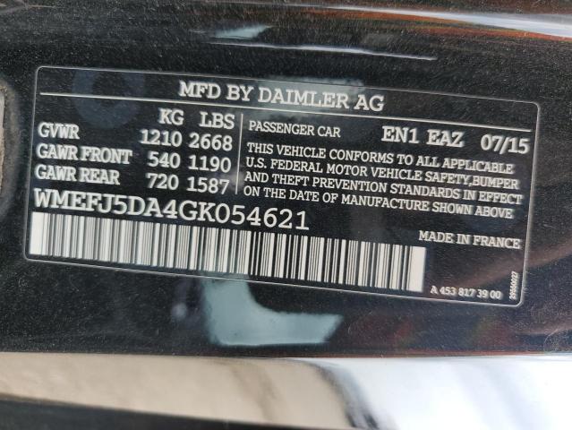 2016 SMART FORTWO - WMEFJ5DA4GK054621