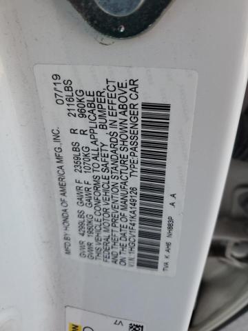2019 HONDA ACCORD EX 1HGCV1F41KA149126