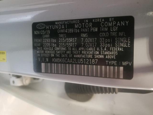 2020 HYUNDAI KONA SEL P KM8K6CAA2LU512187