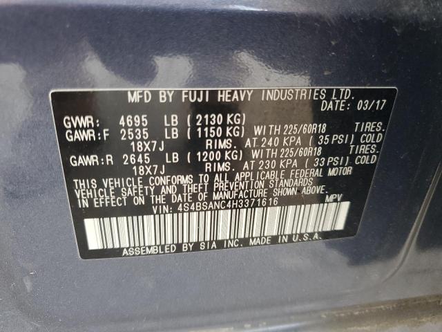 2017 SUBARU OUTBACK 2. 4S4BSANC4H3371616