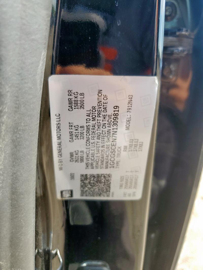 2022 CHEVROLET COLORADO L 1GCGSCEN7N1309819