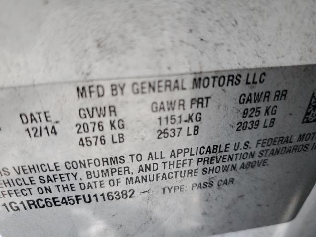 2015 CHEVROLET VOLT 1G1RC6E45FU116382