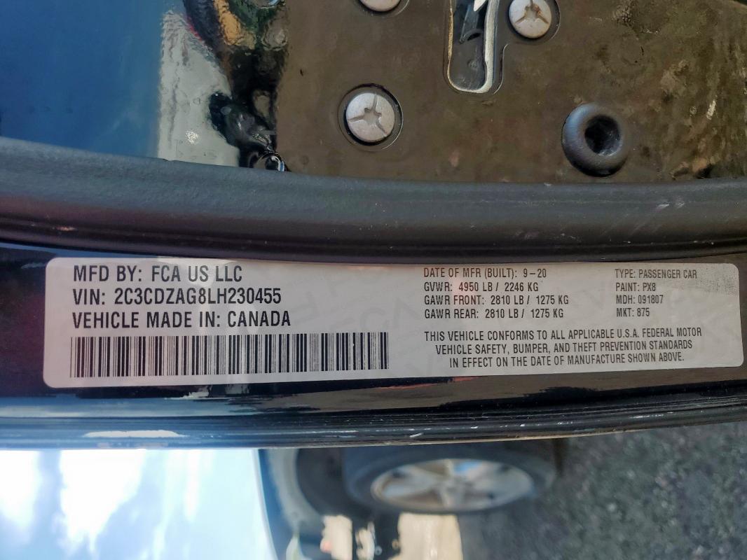 2020 DODGE CHALLENGER 2C3CDZAG8LH230455