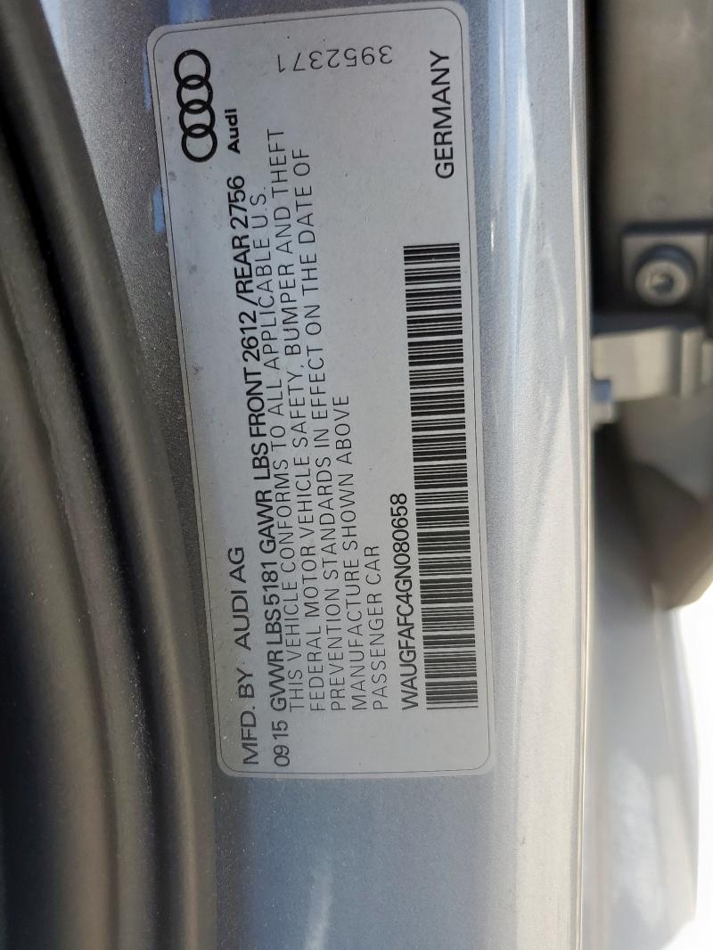 2016 AUDI A6 PREMIUM - WAUGFAFC4GN080658