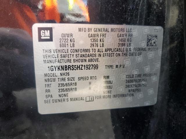 2017 CADILLAC XT5 LUXURY 1GYKNBRS5HZ192799