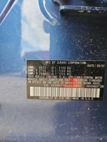 2022 SUBARU LEGACY PRE 4S3BWAF66N3016895