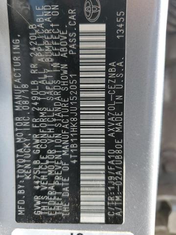 2018 TOYOTA CAMRY L 4T1B11HK8JU152051