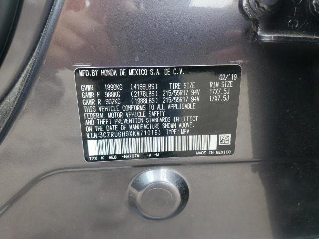 2019 HONDA HR-V TOURI 3CZRU6H9XKM710163