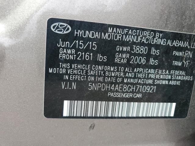 2016 HYUNDAI ELANTRA SE 5NPDH4AE8GH710921