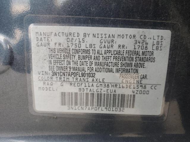2015 NISSAN VERSA S 3N1CN7AP0FL901032