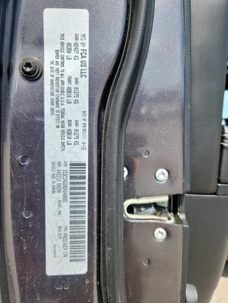 2016 CHRYSLER 300 S 2C3CCAGG8GH248892