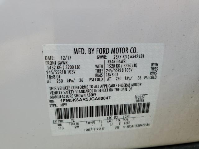 2018 FORD EXPLORER POLICE INTERCEPTOR 1FM5K8AR5JGA60047