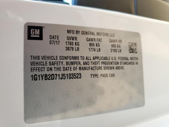 2018 CHEVROLET CORVETTE S 1G1YB2D71J5103523