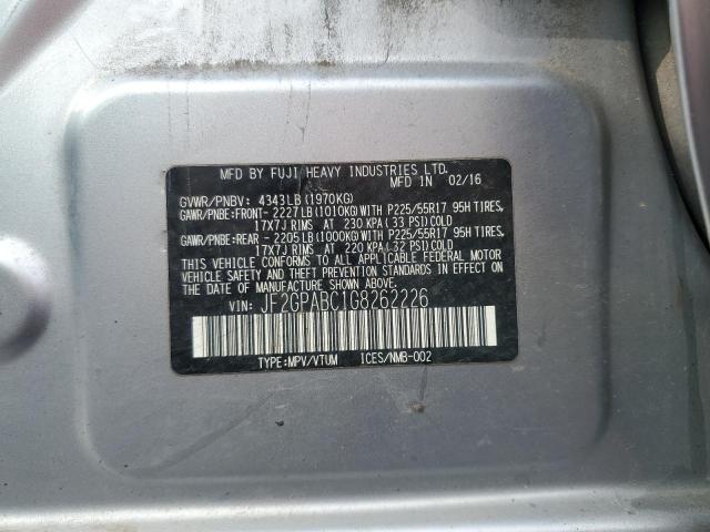 2016 SUBARU CROSSTREK JF2GPABC1G8262226